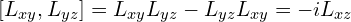 \[[L_{xy},L_{yz}] = L_{xy}L_{yz} - L_{yz}L_{xy} = -iL_{xz}\]