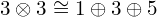 3 \otimes 3 \cong 1 \oplus 3 \oplus 5