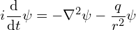 \[ i \frac {\mathrm d}{\mathrm dt} \psi = -\nabla^2 \psi - \frac q {r^2} \psi \]